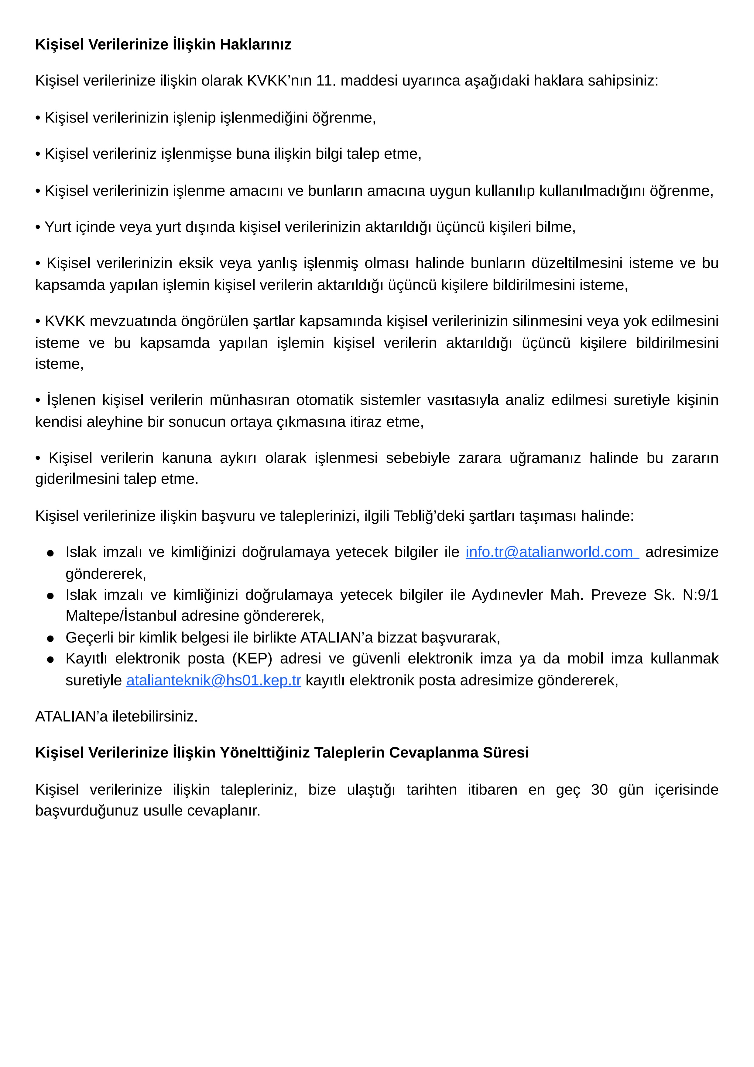 Kişisel Verilerin İşlenmesi Hakkında Aydınlatma Metni - 4